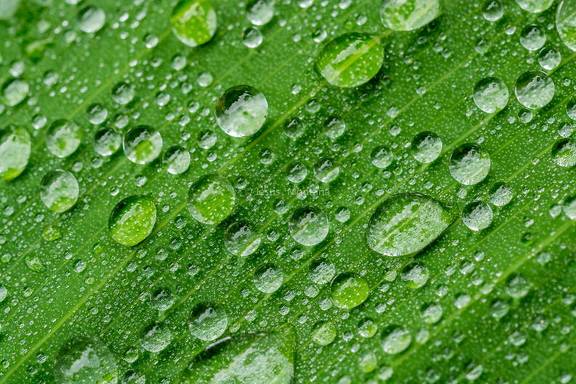 Gotas de agua sobre hoja